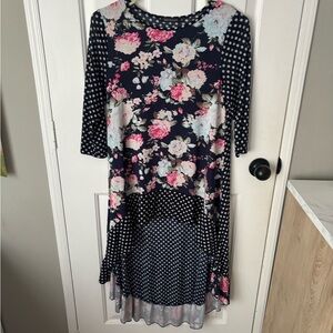 Nuggles floral ruffle top high/low